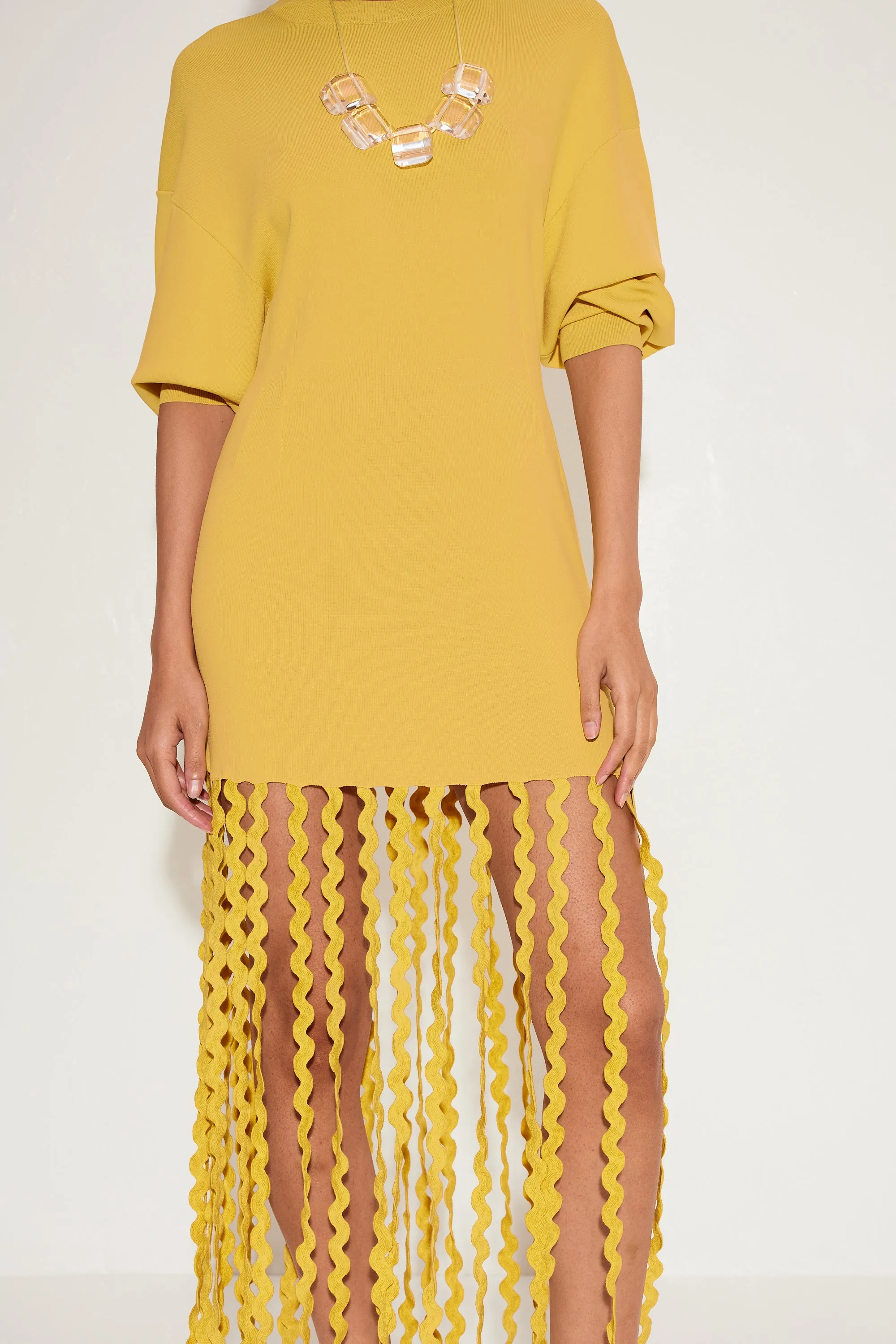 Wallis Knit Fringe Dress in Butter sold by Simon Miller product image thumbnail 5
