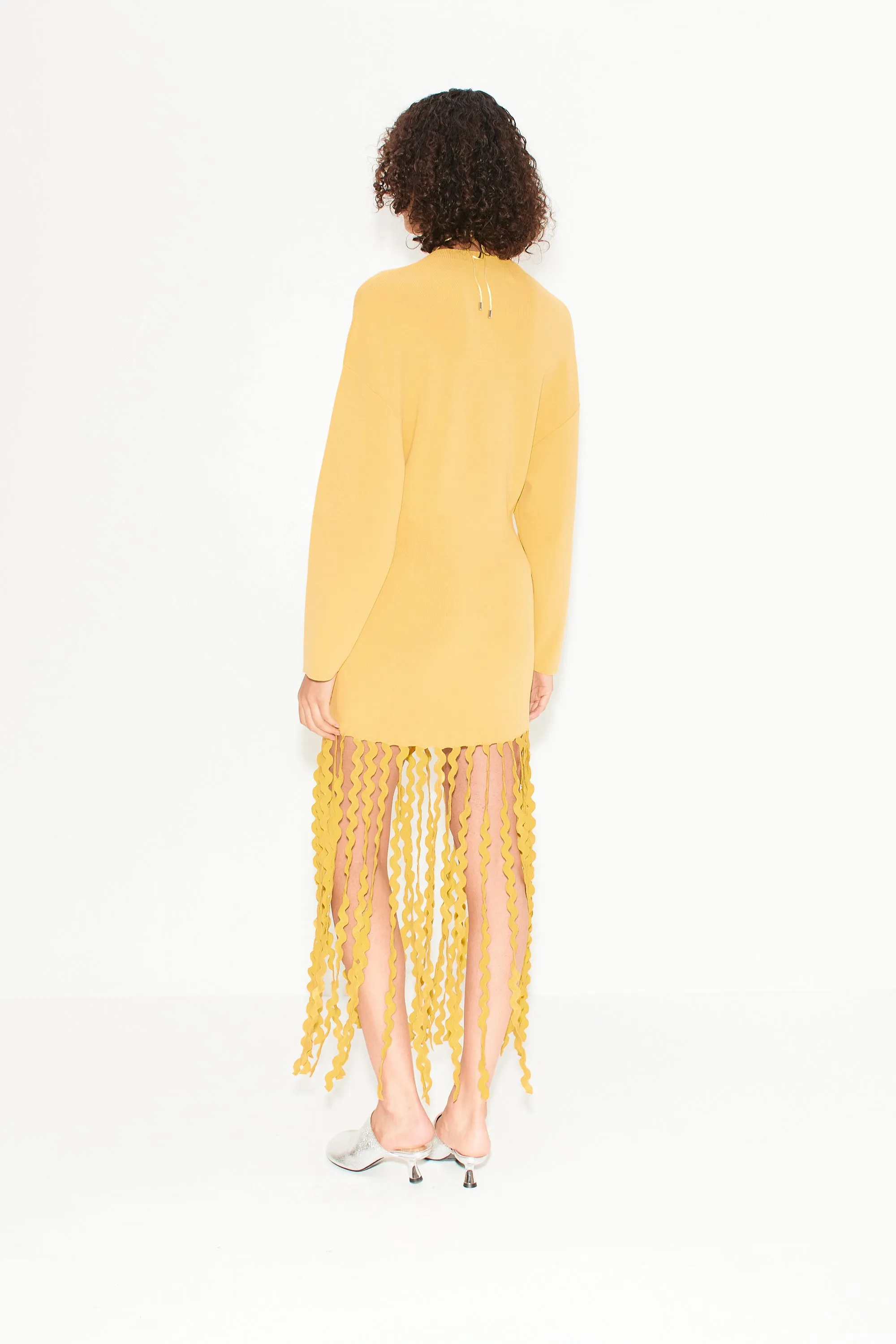 Wallis Knit Fringe Dress in Butter sold by Simon Miller product image thumbnail 3