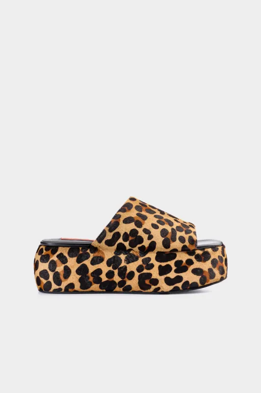 Haircalf Cloudy Platform in Cheetah sold by Simon Miller