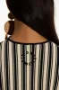 Knits By Axon Sleeveless Dress in Black/Rice Flour Stripe sold by Simon Miller