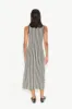 Knits By Axon Sleeveless Dress in Black/Rice Flour Stripe sold by Simon Miller