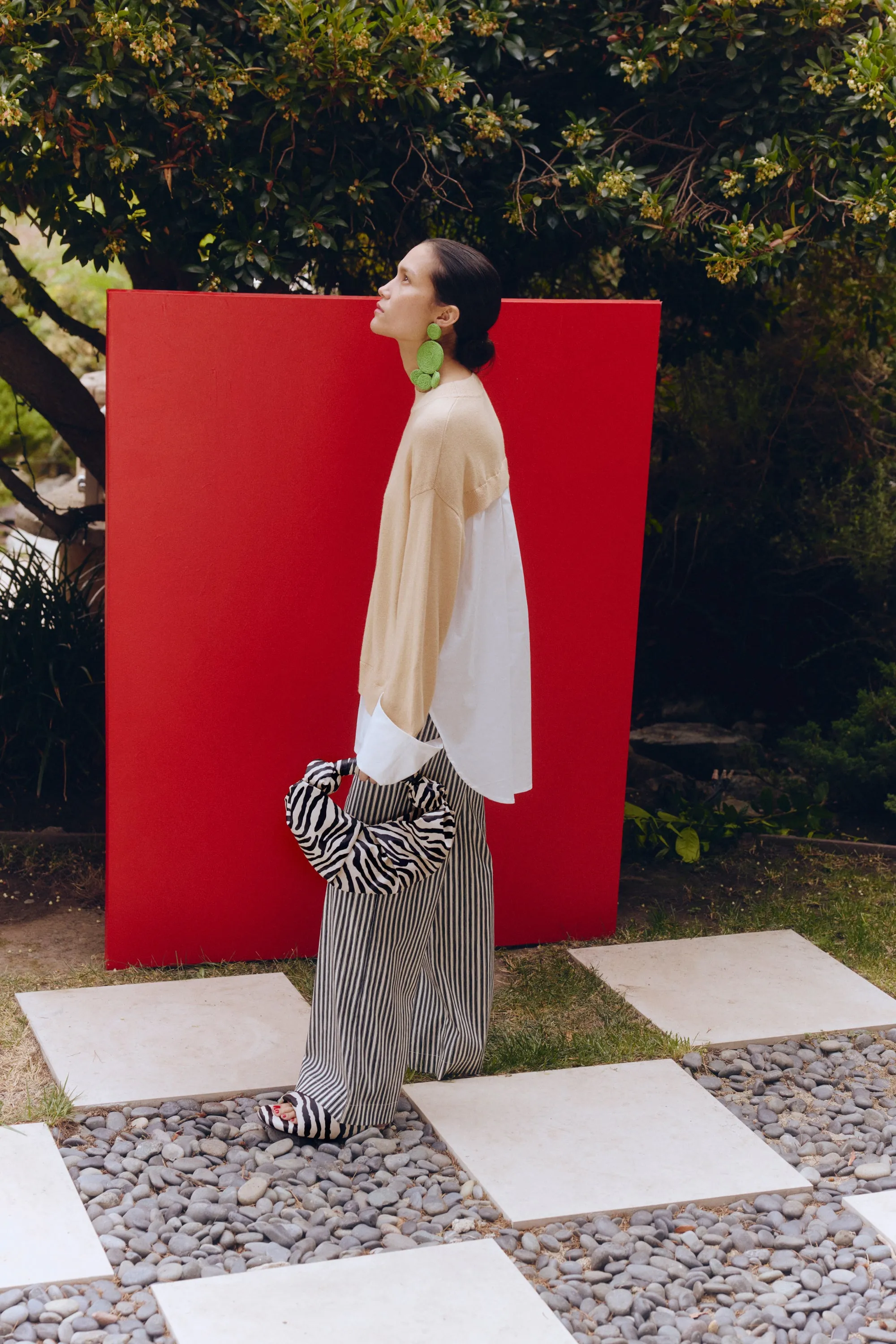 Pip Poplin Combo Sweater in Rice Flour/Macadamia sold by Simon Miller product image thumbnail 2