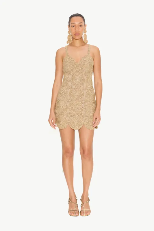 Beep Beep Mini Dress in Star Gold sold by Simon Miller