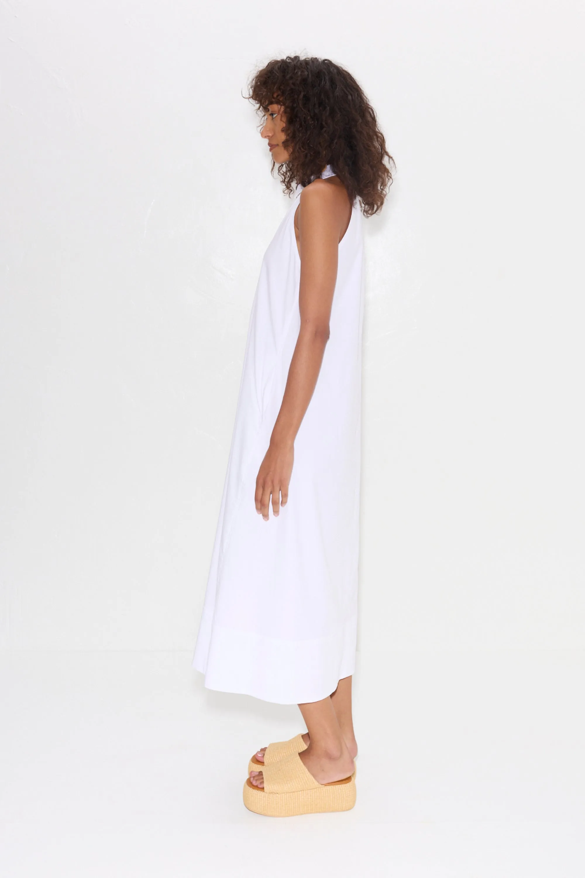 Nava Poplin Midi Dress in Macadamia sold by Simon Miller product image thumbnail 3