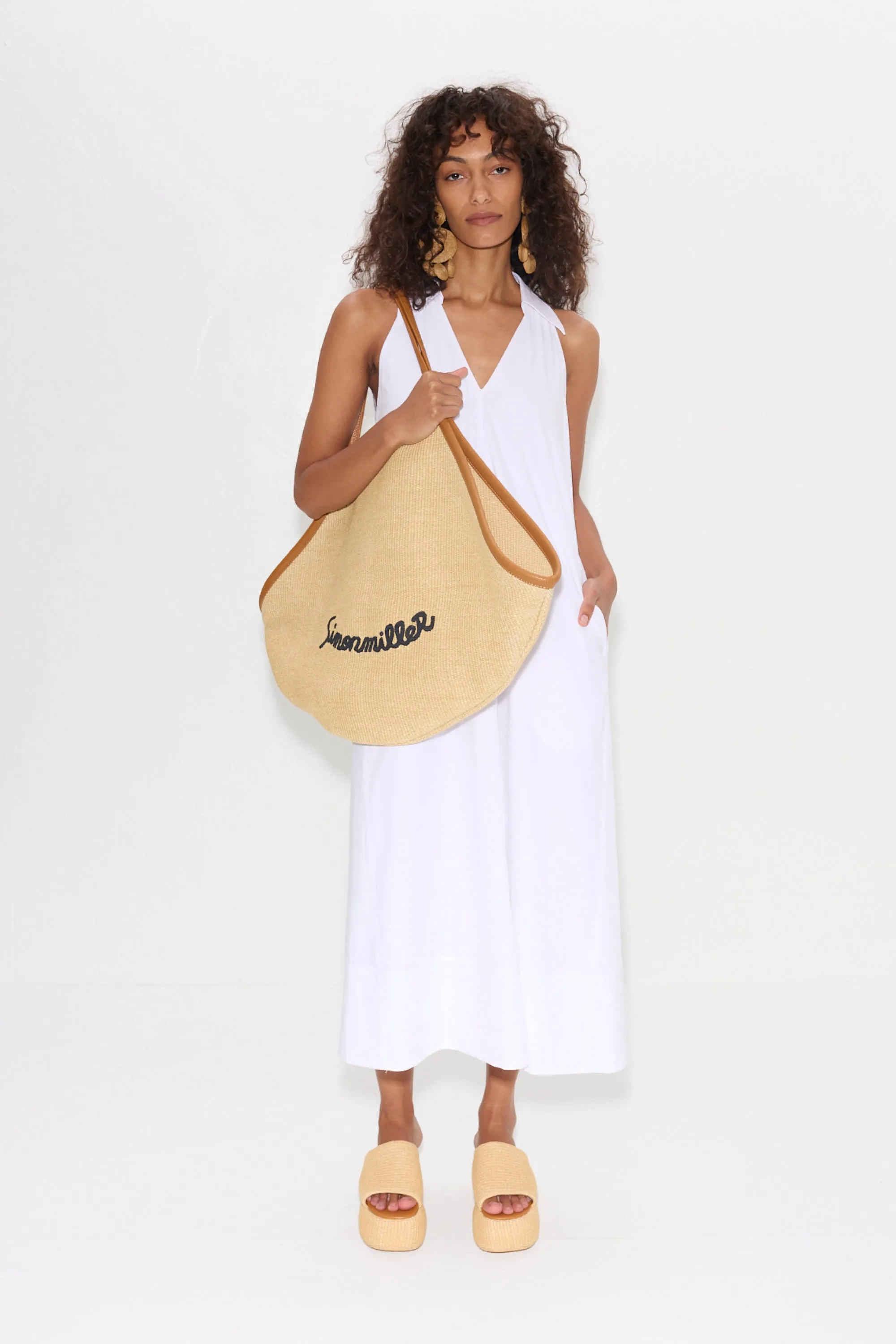 Nava Poplin Midi Dress in Macadamia sold by Simon Miller product image thumbnail 2