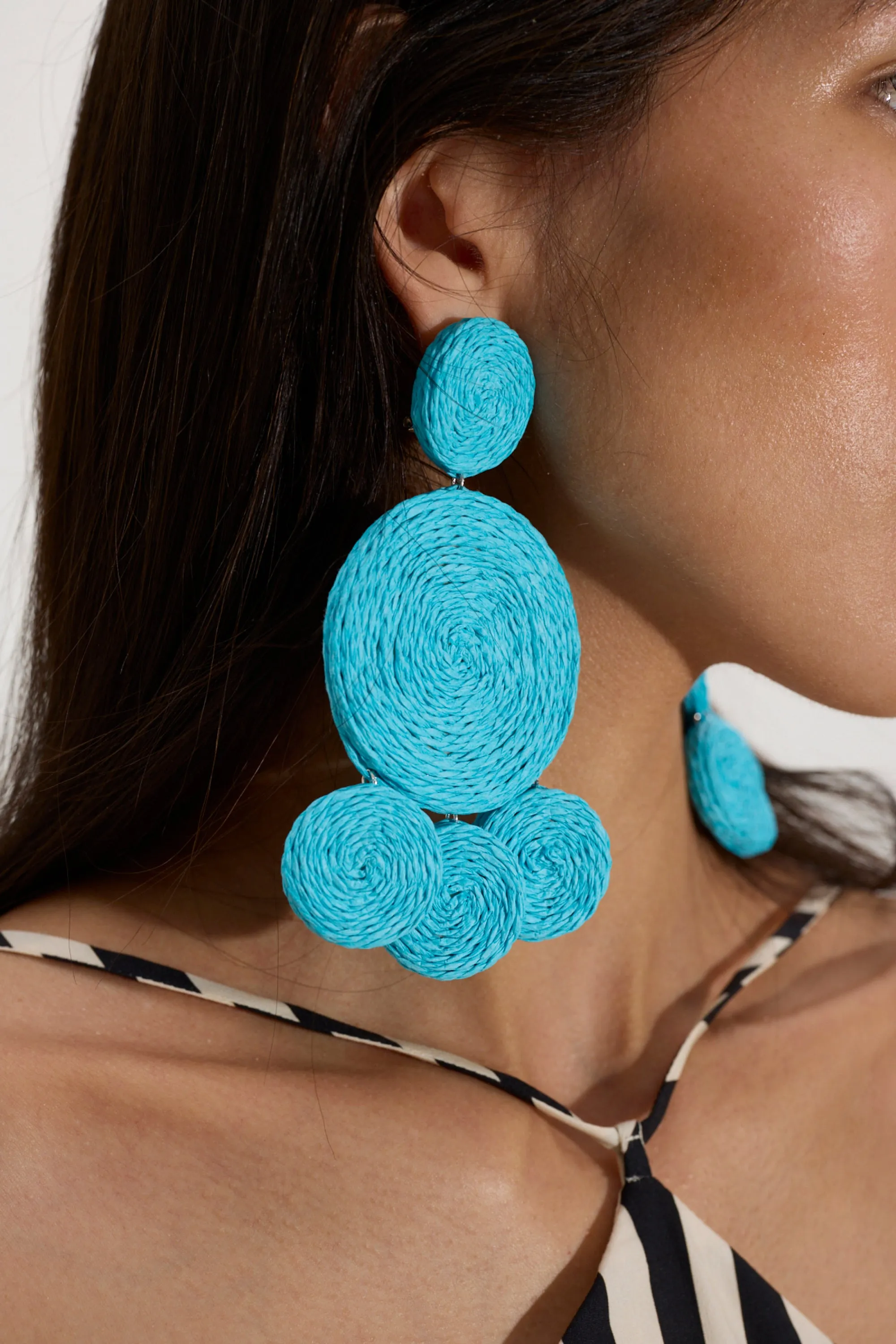 Raffia Deco Earring in Panama Blue sold by Simon Miller product image thumbnail 3