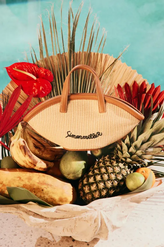 Mini Mercado Tote in Natural/Black sold by Simon Miller