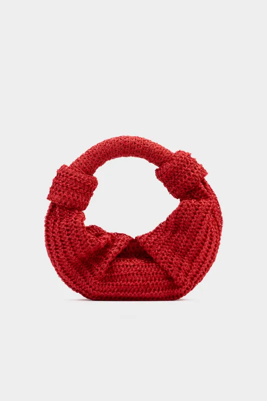 Raffia Lopsy Bag in Cherry Red sold by Simon Miller
