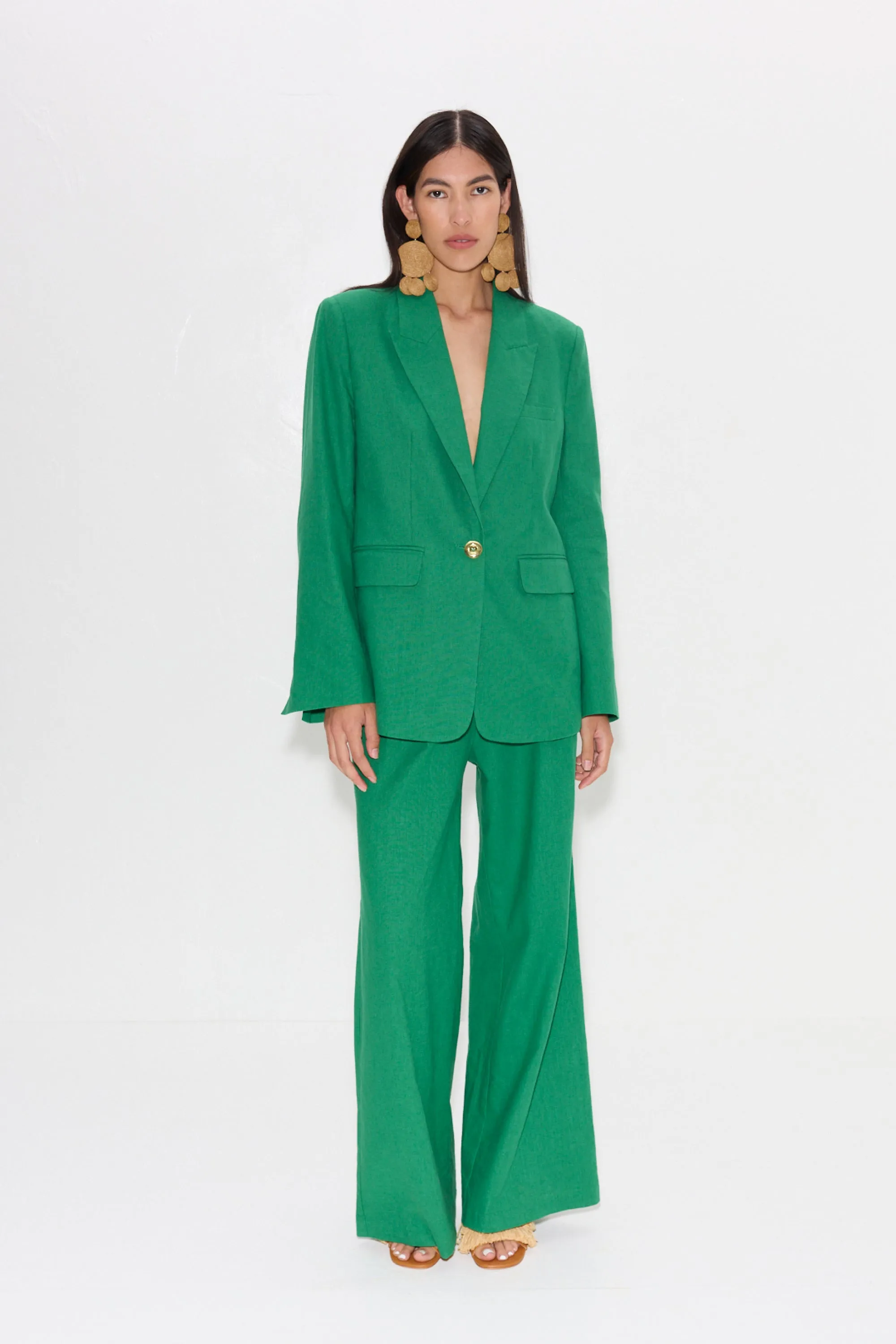 Lennox Linen Jacket in Amazon Green sold by Simon Miller product image thumbnail 3