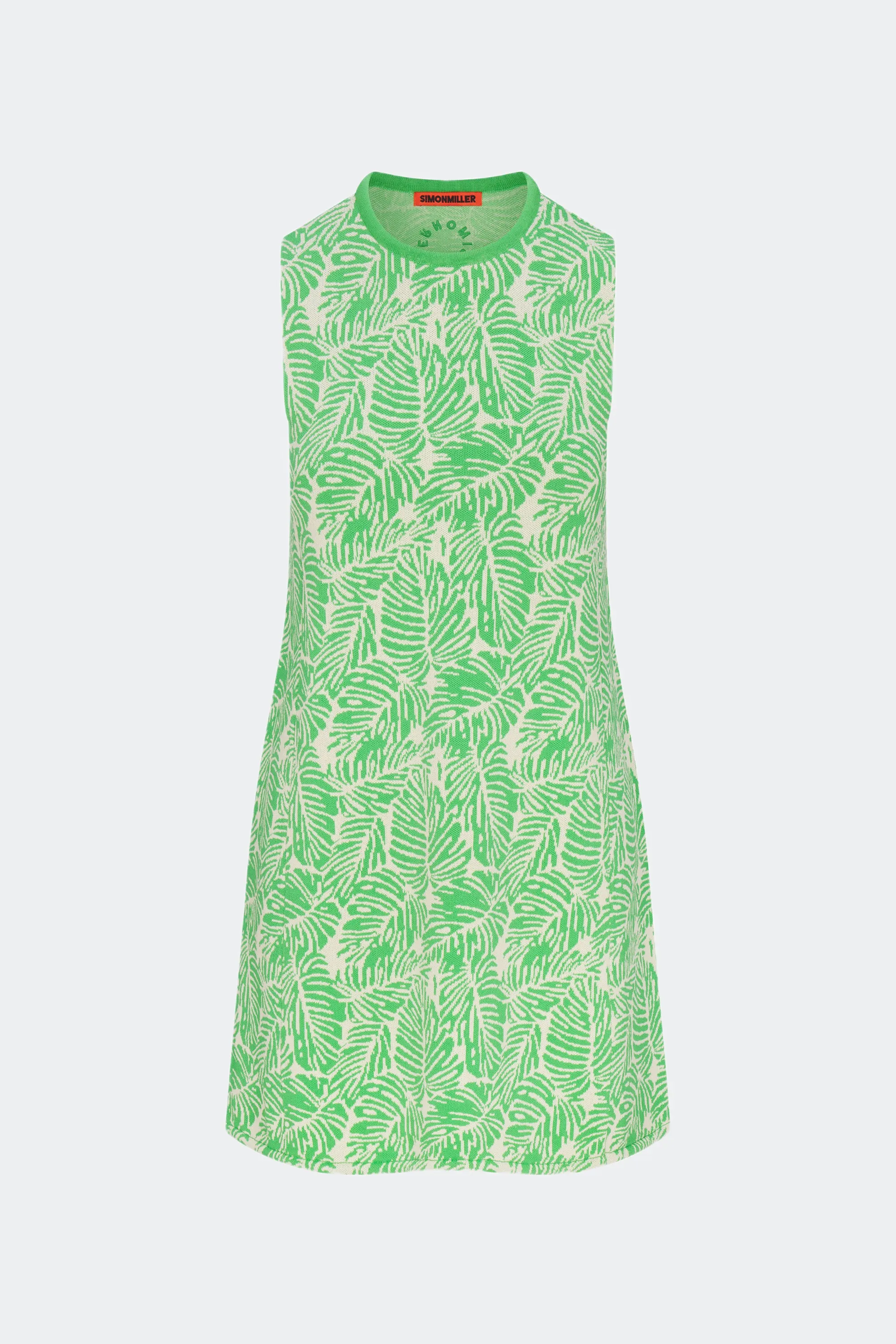 Knits By Zana Knit Mini Dress in Gummy Green Palm Leaf sold by Simon Miller product image thumbnail 2
