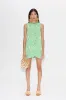 Knits By Zana Knit Mini Dress in Gummy Green Palm Leaf sold by Simon Miller