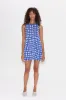 Knits By Zana Knit Mini Dress in Klein Blue Wavy Gingham sold by Simon Miller