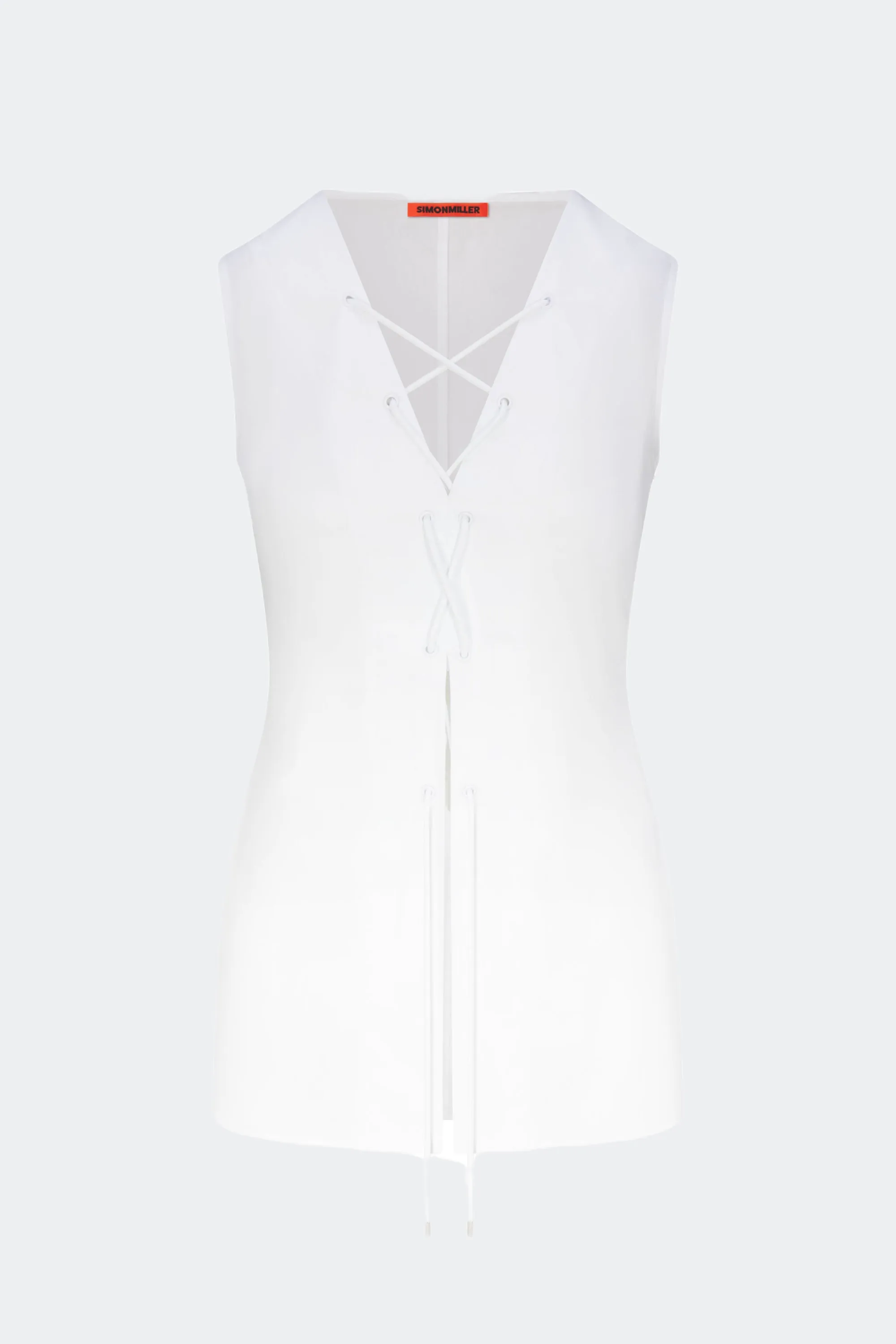 Lacey Poplin Tie Top in Macadamia sold by Simon Miller