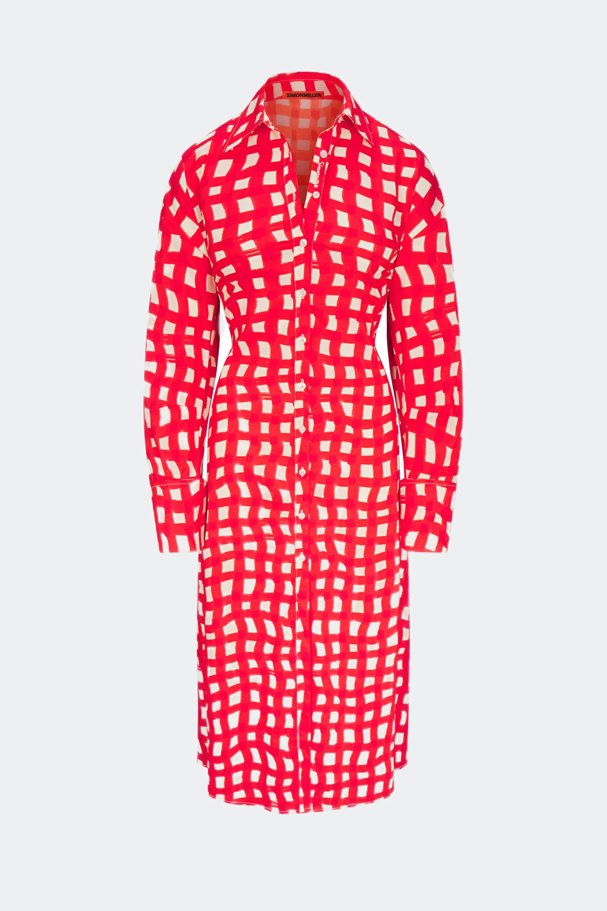 Loch Poplin Maxi Dress in Cherry Red Wavy Gingham sold by Simon Miller product image thumbnail 2