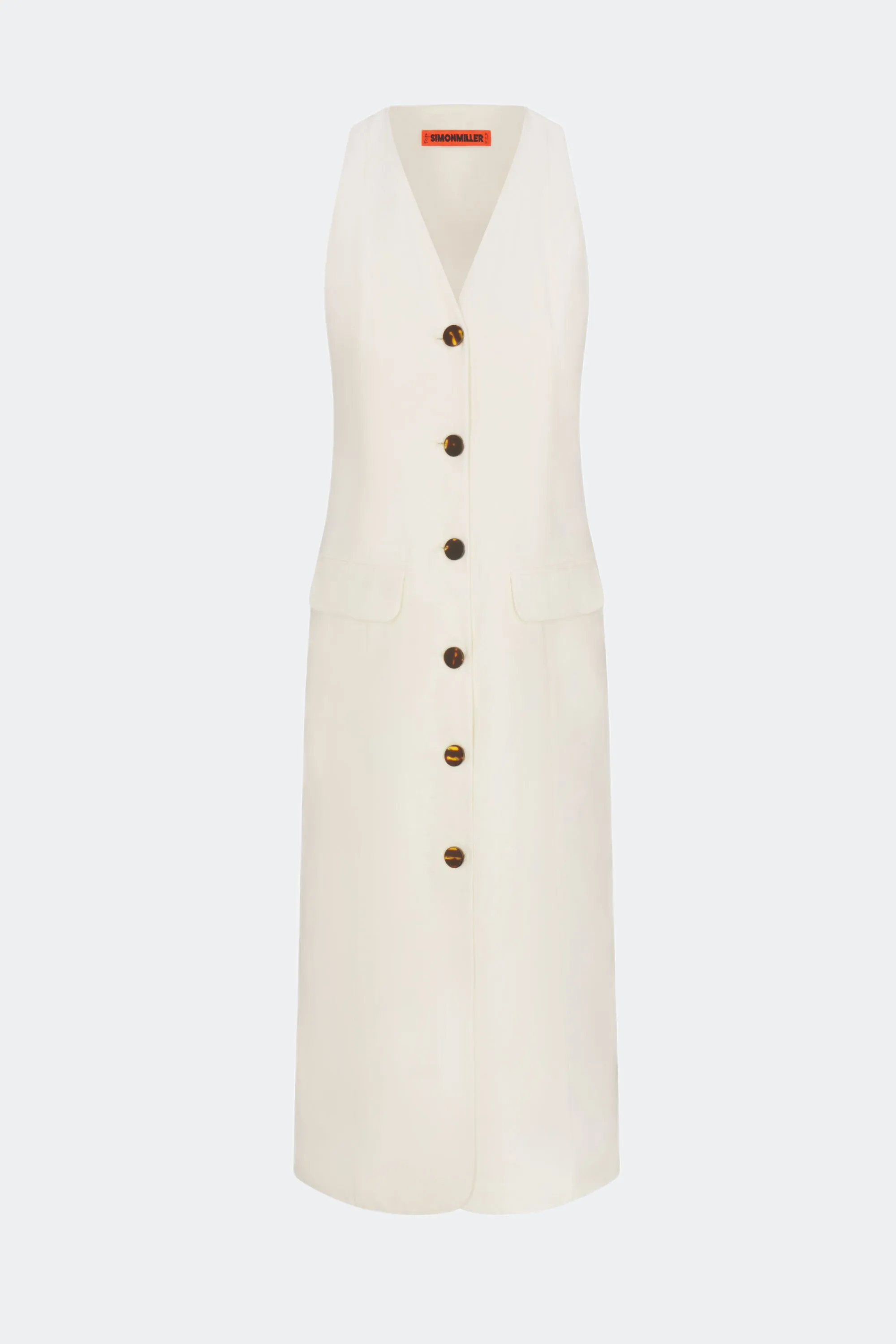 Zapata Linen Midi Dress in Chalk sold by Simon Miller product image thumbnail 2