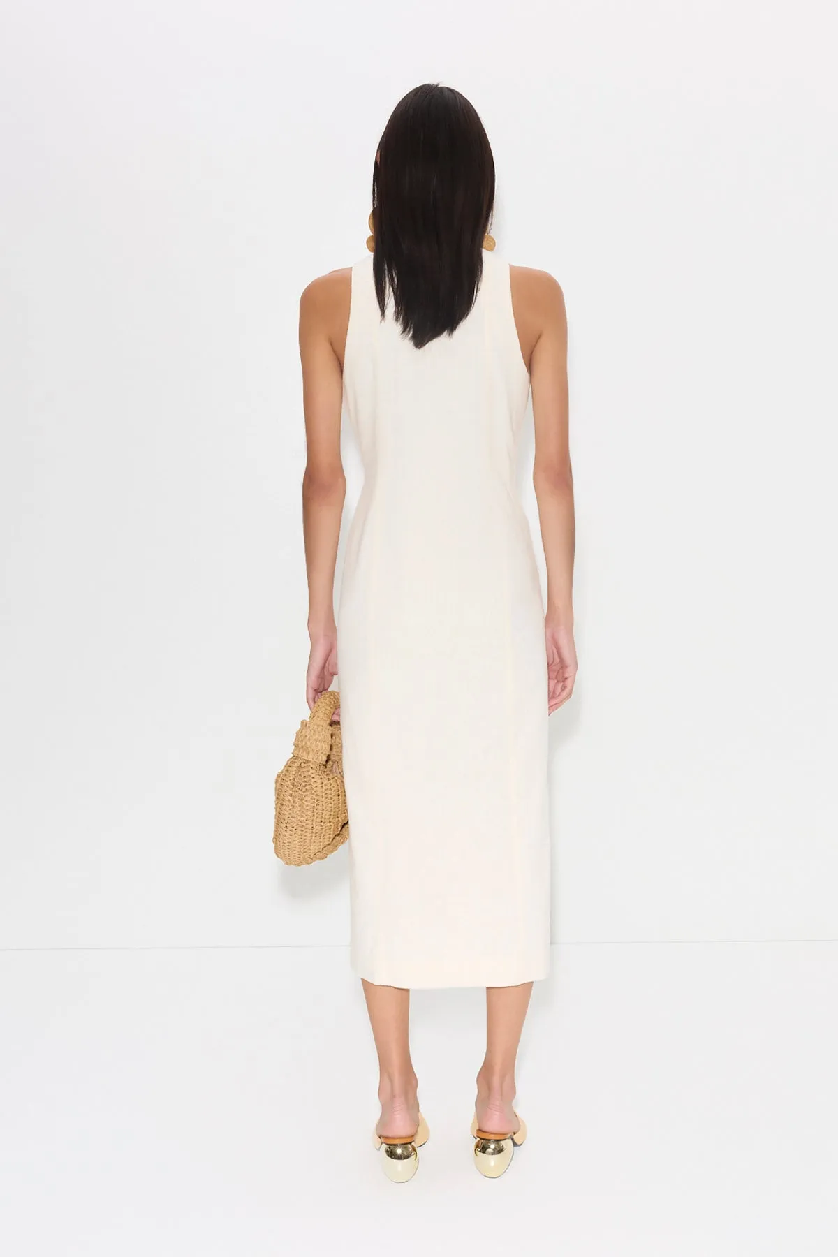 Zapata Linen Midi Dress in Chalk sold by Simon Miller product image thumbnail 5