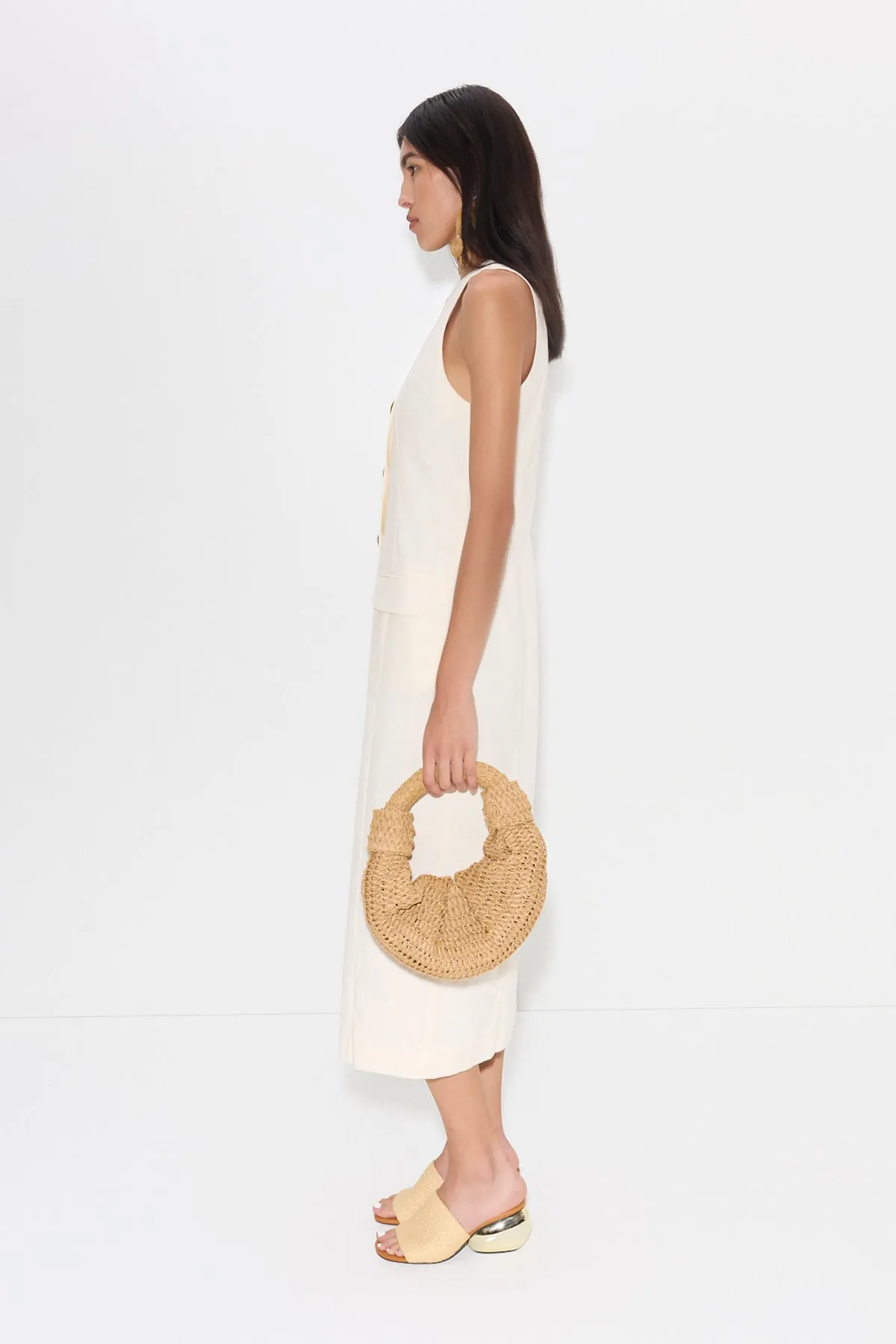 Zapata Linen Midi Dress in Chalk sold by Simon Miller product image thumbnail 4