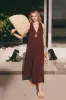Nava Poplin Midi Dress in Choco Brown sold by Simon Miller