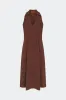 Nava Poplin Midi Dress in Choco Brown sold by Simon Miller
