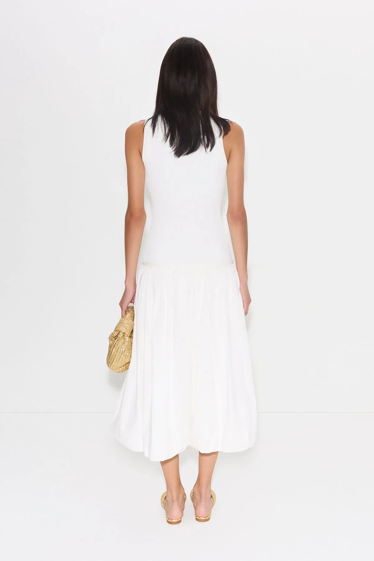 Yanez Poplin Combo Dress in Macadamia sold by Simon Miller product image thumbnail 4