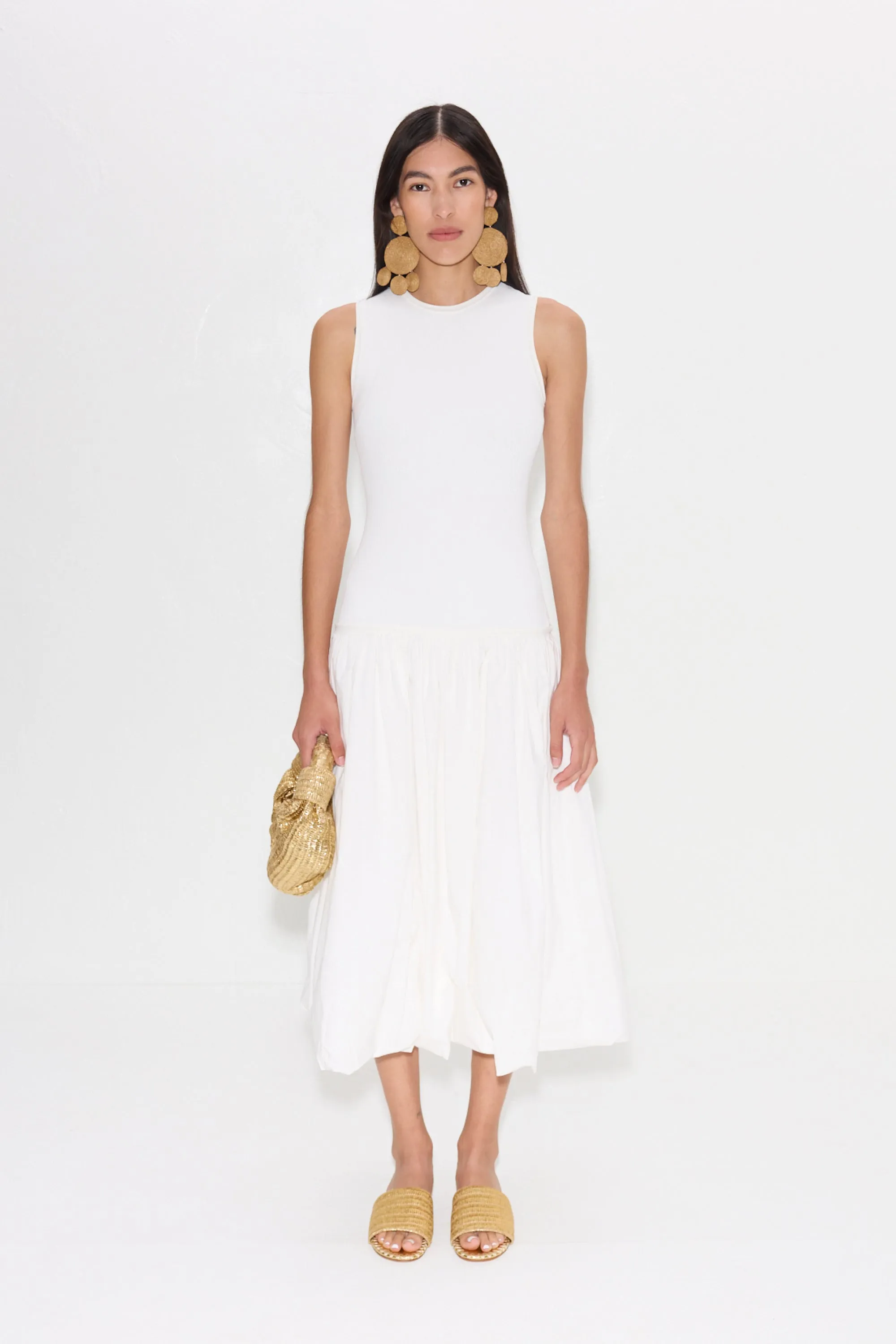 Yanez Poplin Combo Dress in Macadamia sold by Simon Miller product image thumbnail 2