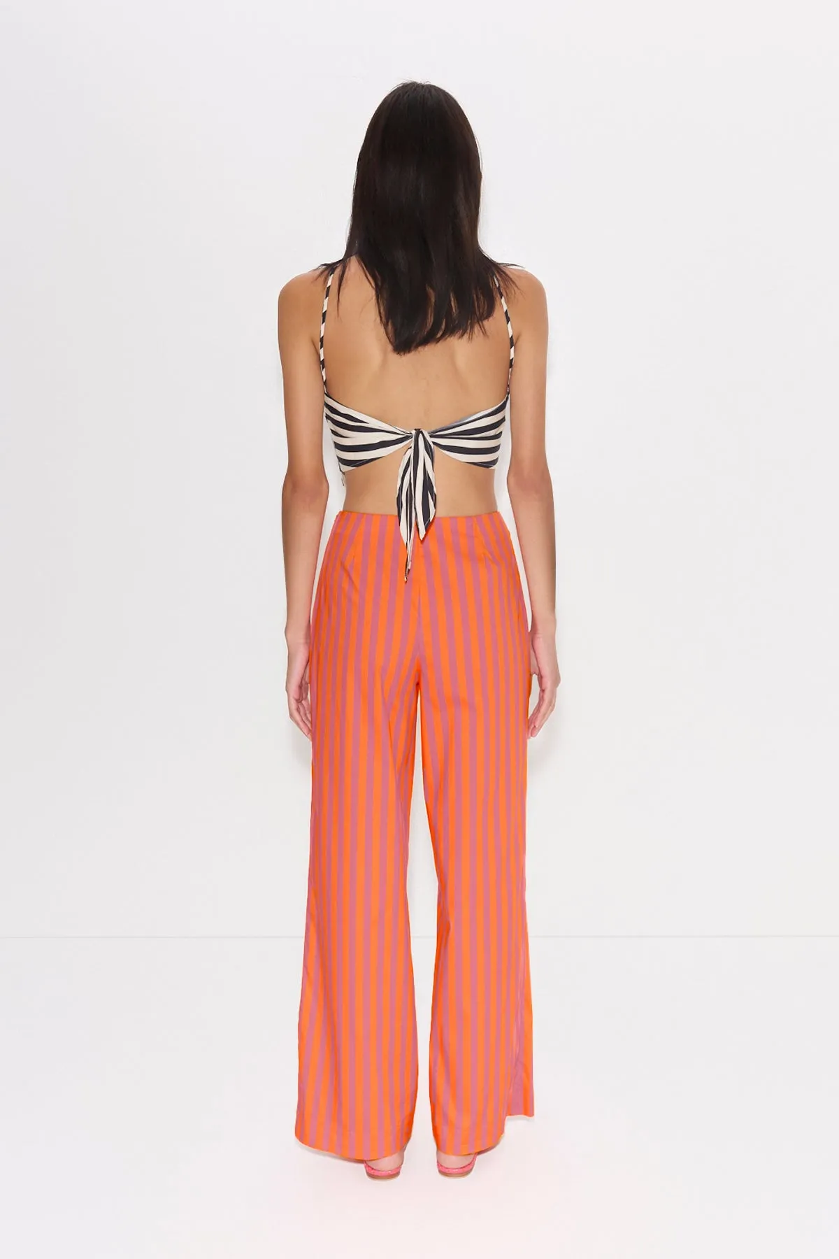 Kit Poplin Tie Top in Black/White Stripe sold by Simon Miller product image thumbnail 4