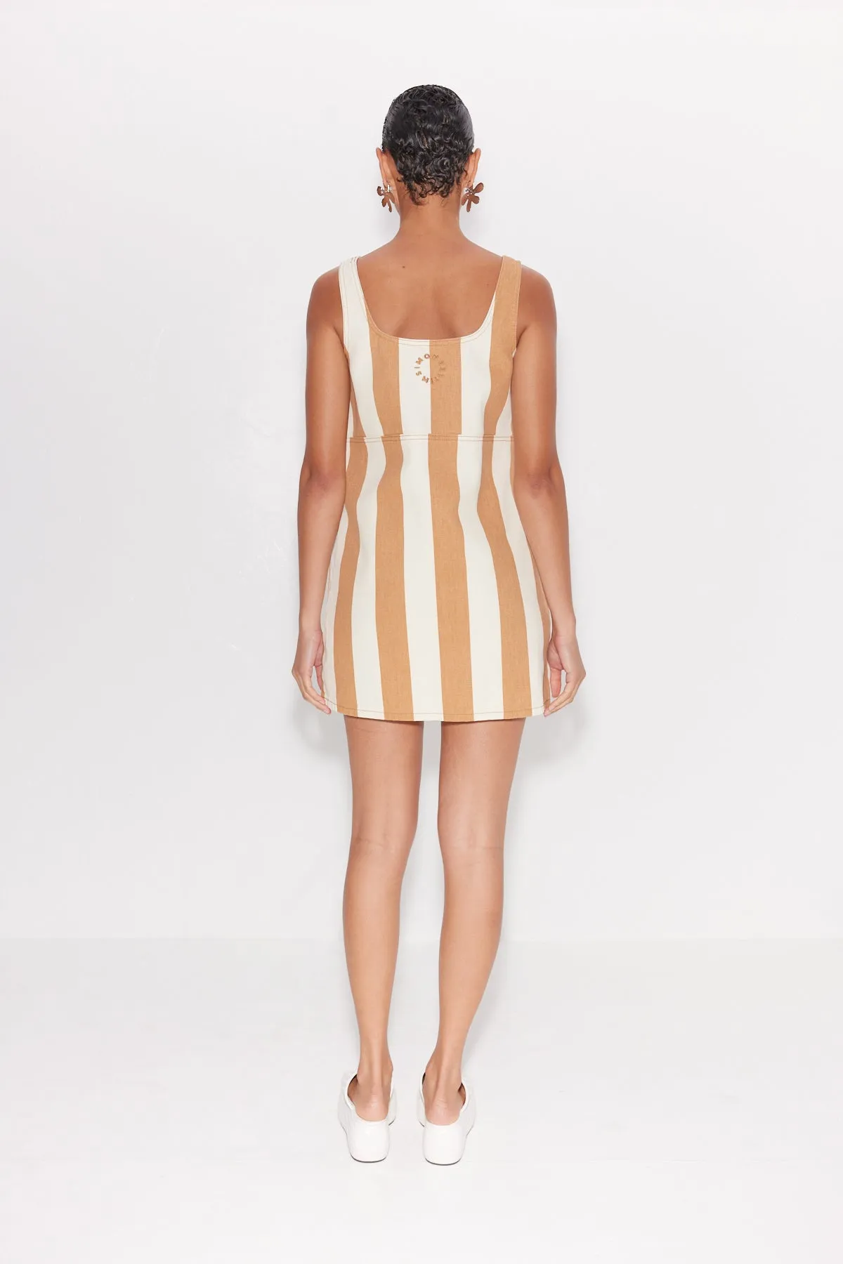 Sahara Striped Denim Dress in Tan Stripe sold by Simon Miller product image thumbnail 4