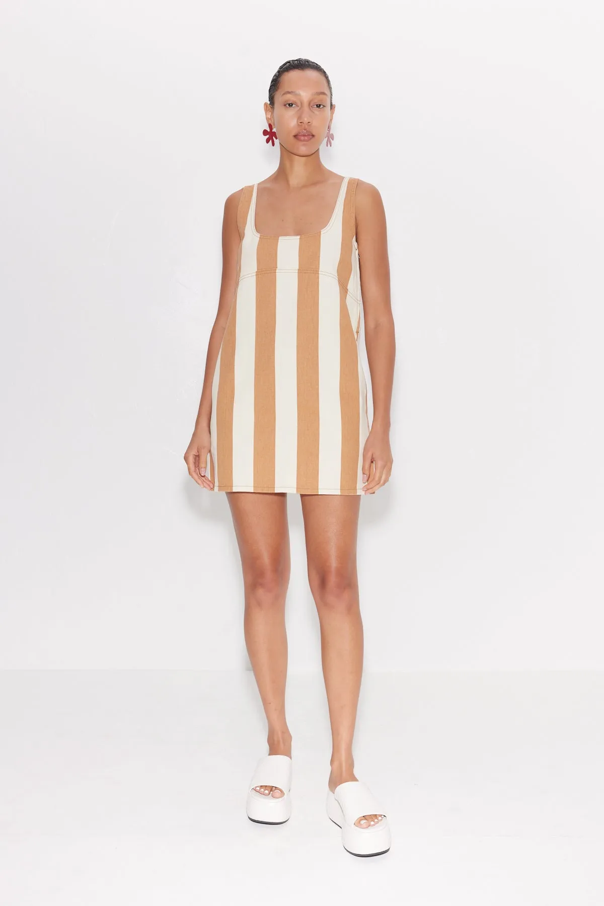 Sahara Striped Denim Dress in Tan Stripe sold by Simon Miller product image thumbnail 2