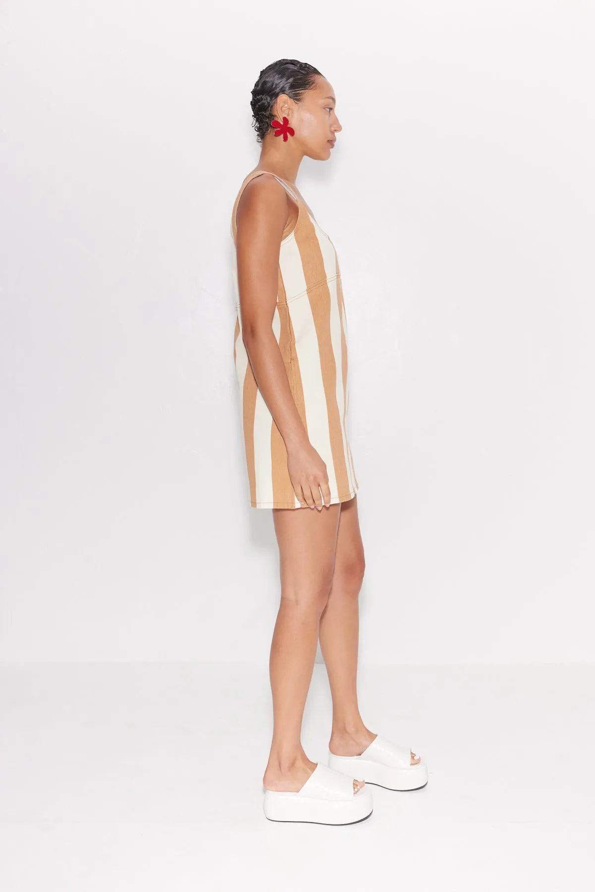 Sahara Striped Denim Dress in Tan Stripe sold by Simon Miller product image thumbnail 3