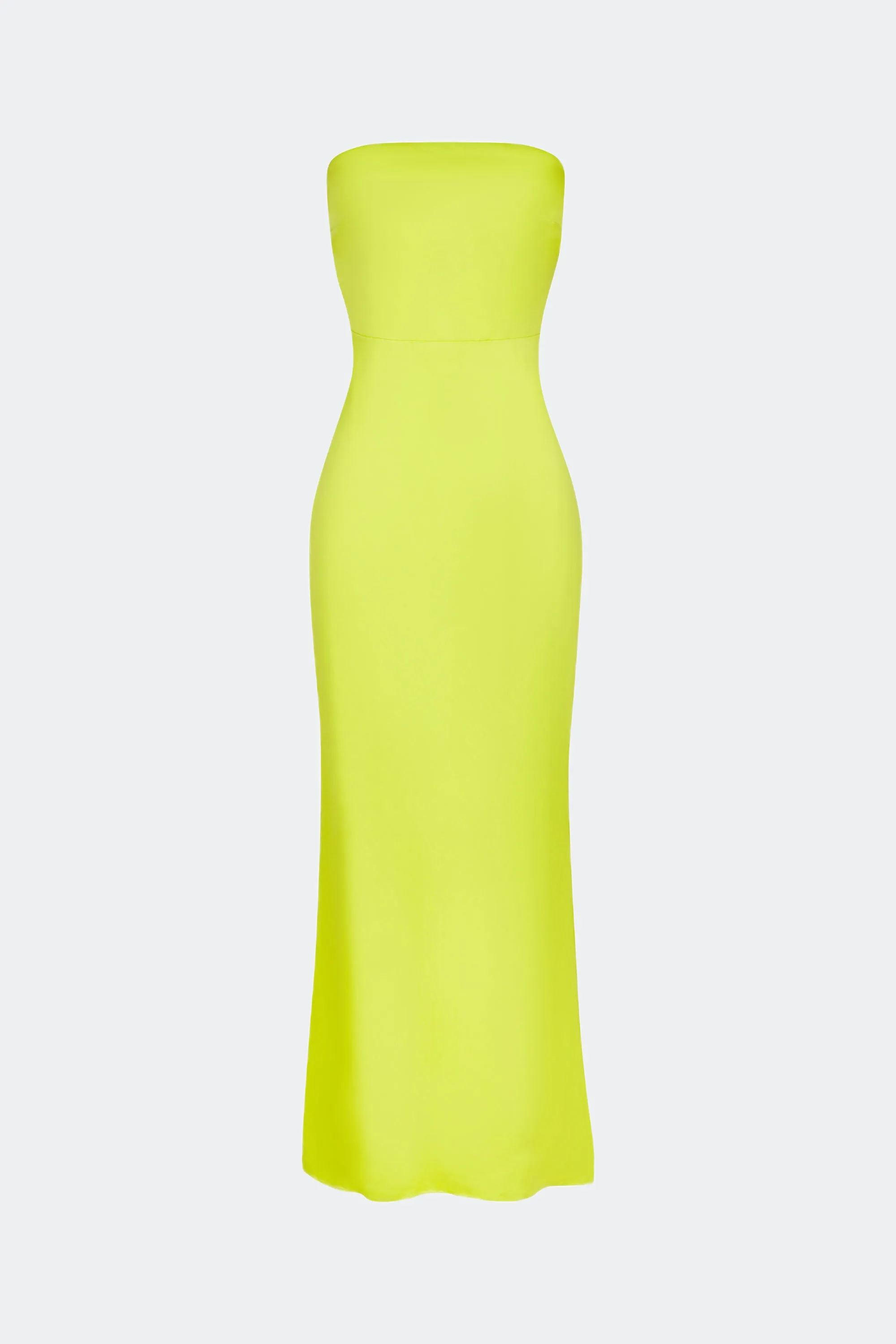 Sculpty Strapless Satin Dress in Lime sold by Simon Miller product image thumbnail 2