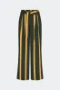 Alto Crepe Pant in Fern/Mustard Stripe sold by Simon Miller