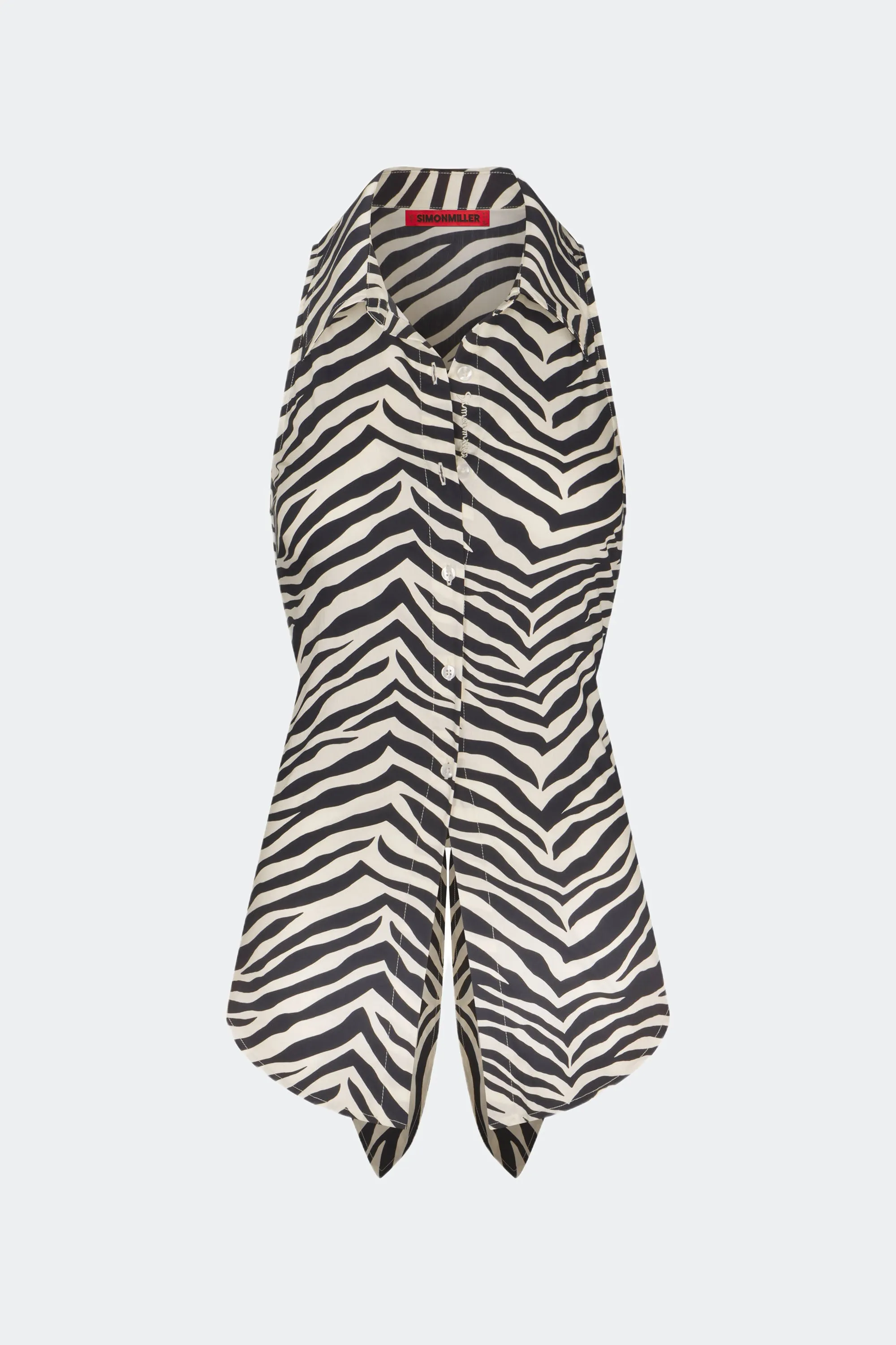 Loch Sleeveless Poplin Button Up In Zebra Print sold by Simon Miller product image thumbnail 2