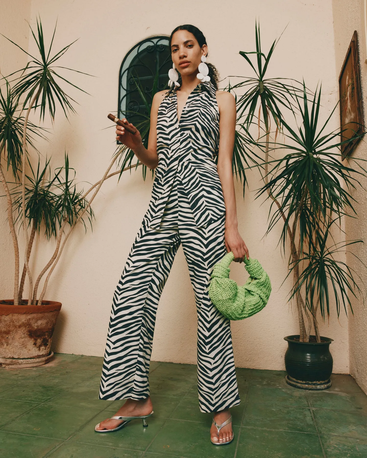 Pia Poplin Pant In Zebra Print sold by Simon Miller product image thumbnail 5