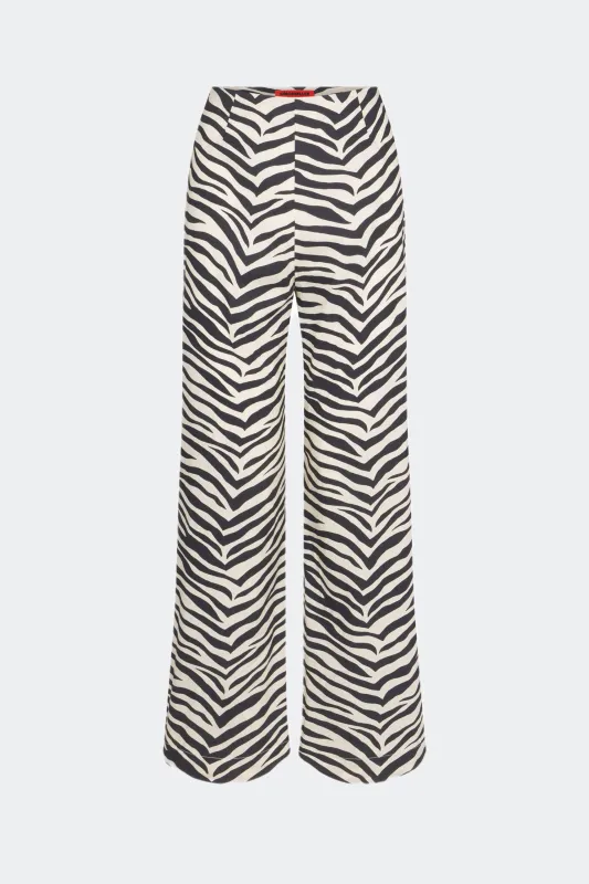 Pia Poplin Pant in Zebra Print sold by Simon Miller