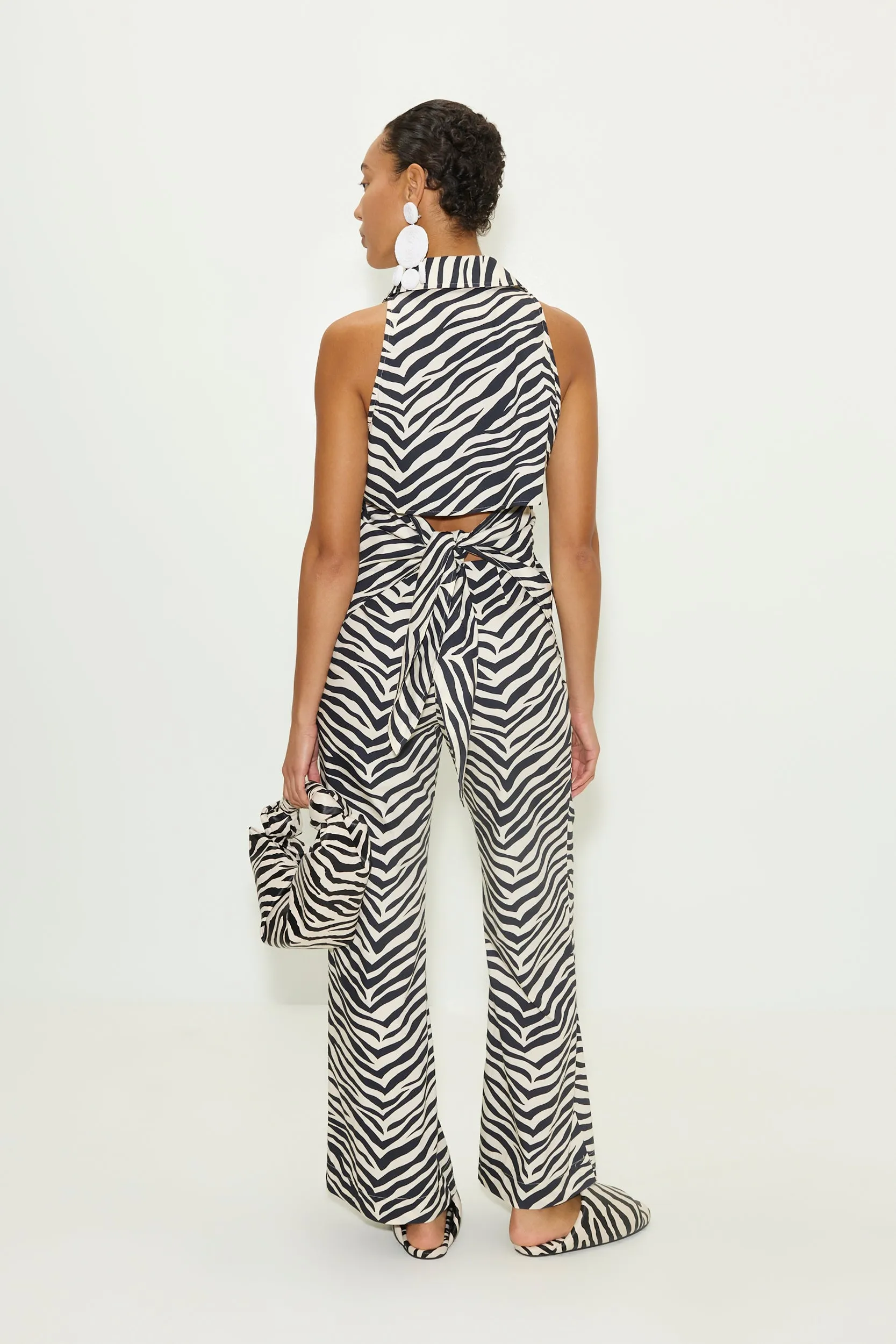 Pia Poplin Pant In Zebra Print sold by Simon Miller product image thumbnail 3
