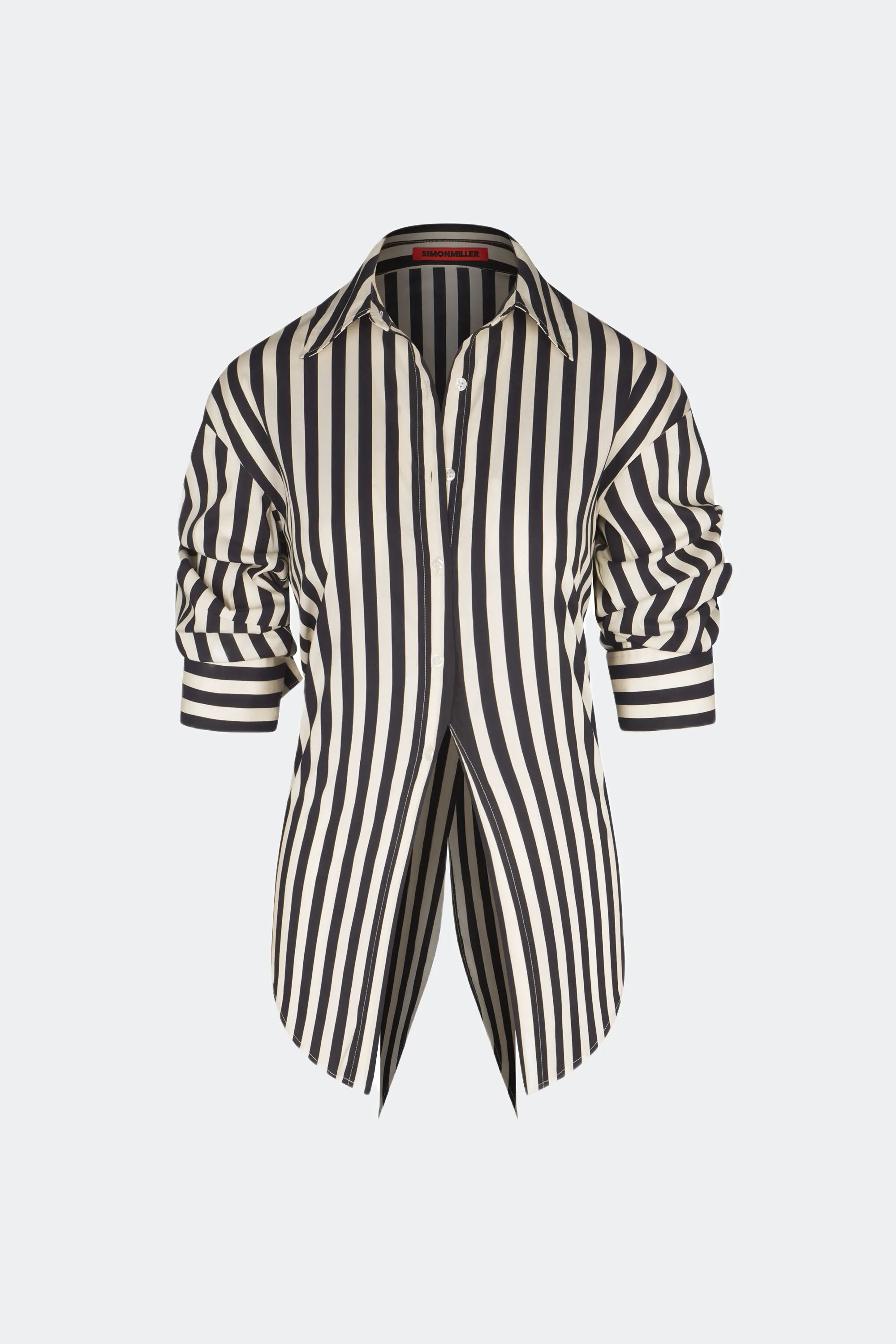 Loch Poplin Button Up in Black/White Stripe sold by Simon Miller product image thumbnail 2