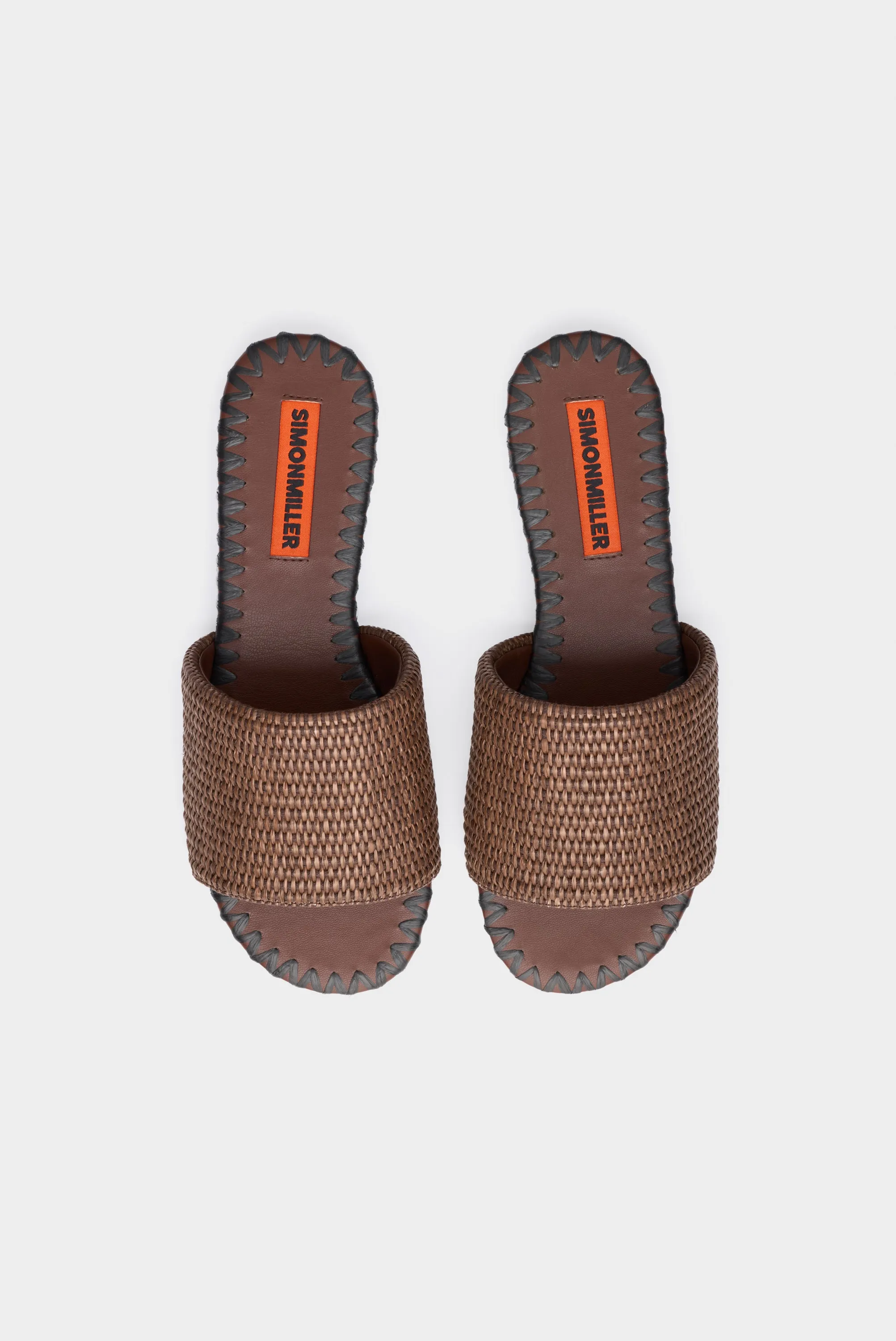 Raffia Salerno Sandal In Chocolate/Black sold by Simon Miller product image thumbnail 2