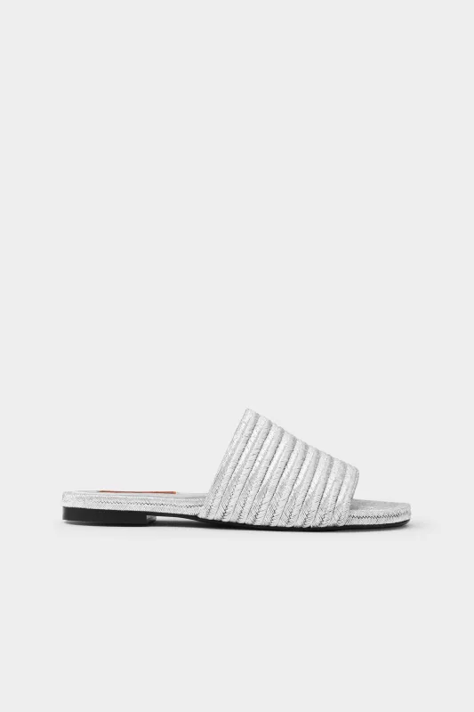 Verano Espadrille Sandal In Silver made by Simon Miller