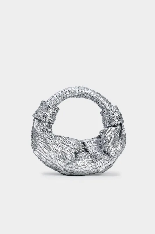 Lopsy Bag In Silver Herringbone sold by Simon Miller
