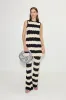 Moji Knit Pant in Black/Macadamia Wave Stripe sold by Simon Miller