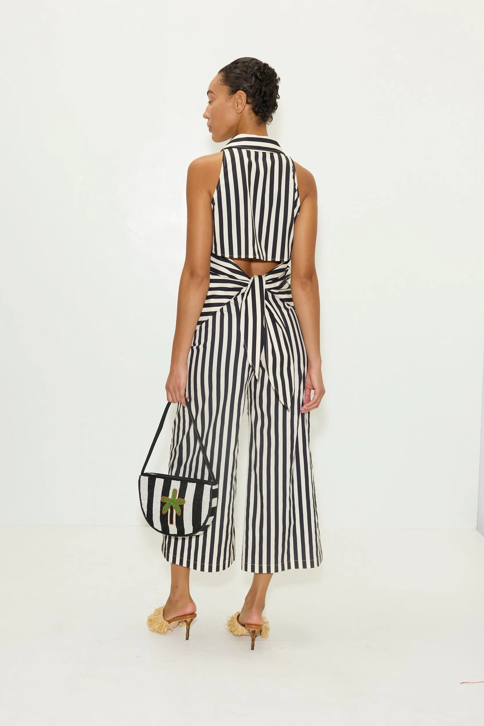 Ari Poplin Pant in Black/White Stripe sold by Simon Miller product image thumbnail 3