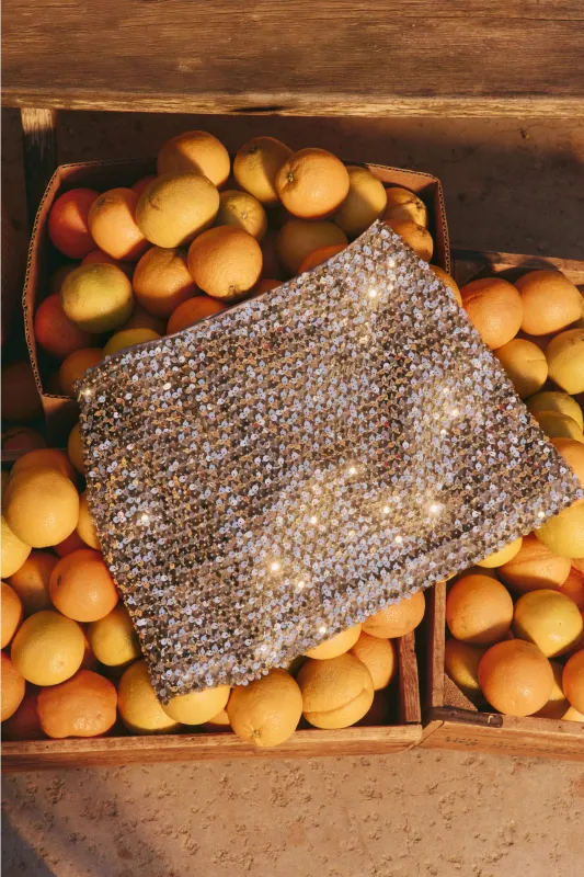 Dizzy Sequin Skirt In Satellite Silver sold by Simon Miller