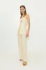 Mori Strapless Linen Top in Cream Pinstripe sold by Simon Miller