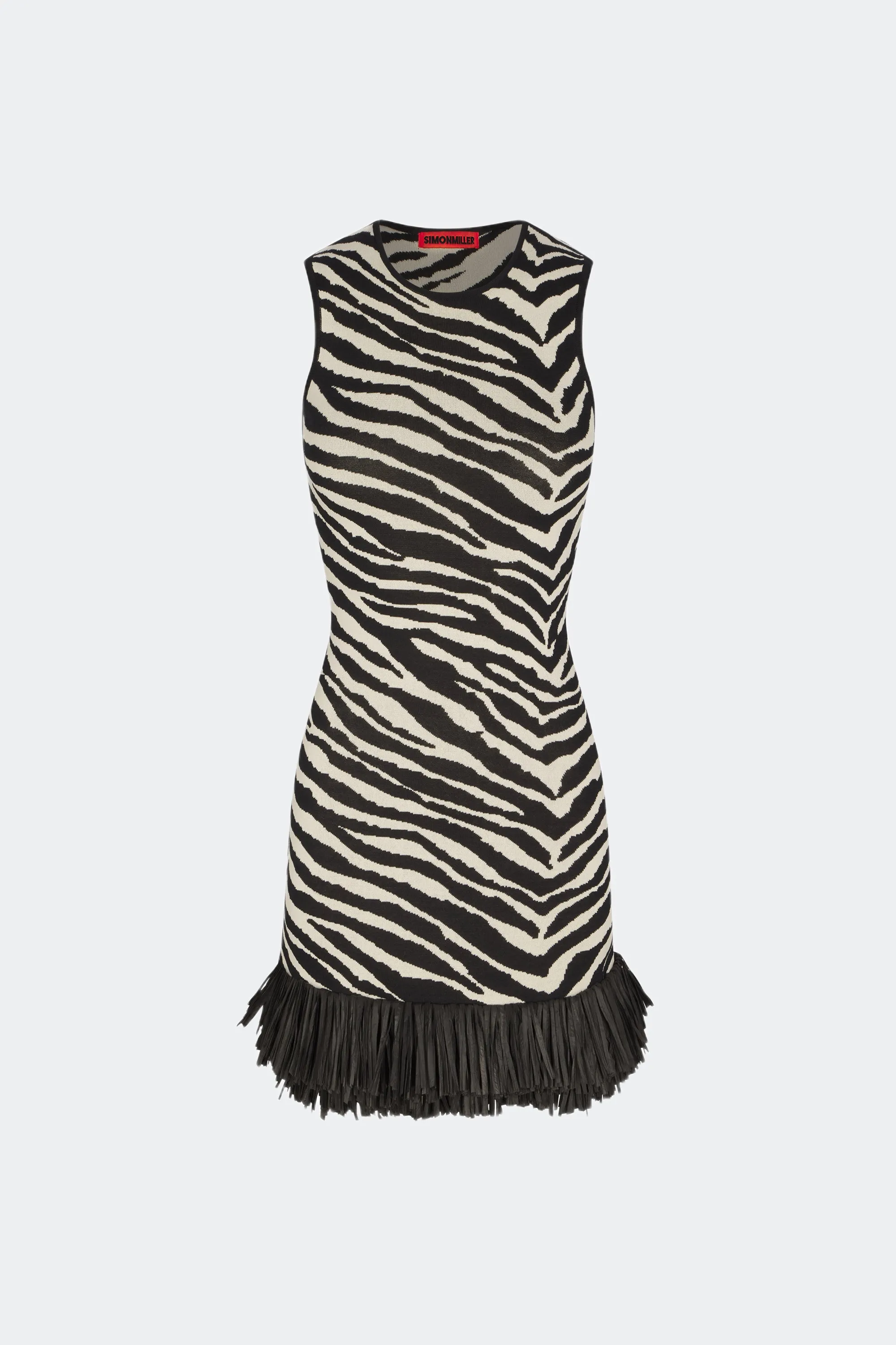 Boa Raffia Mini Dress in Zebra Print sold by Simon Miller product image thumbnail 2