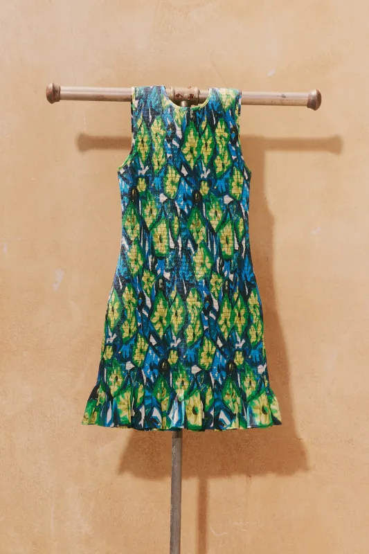 Belle Smocked Mini Dress in Abstract Floral sold by Simon Miller