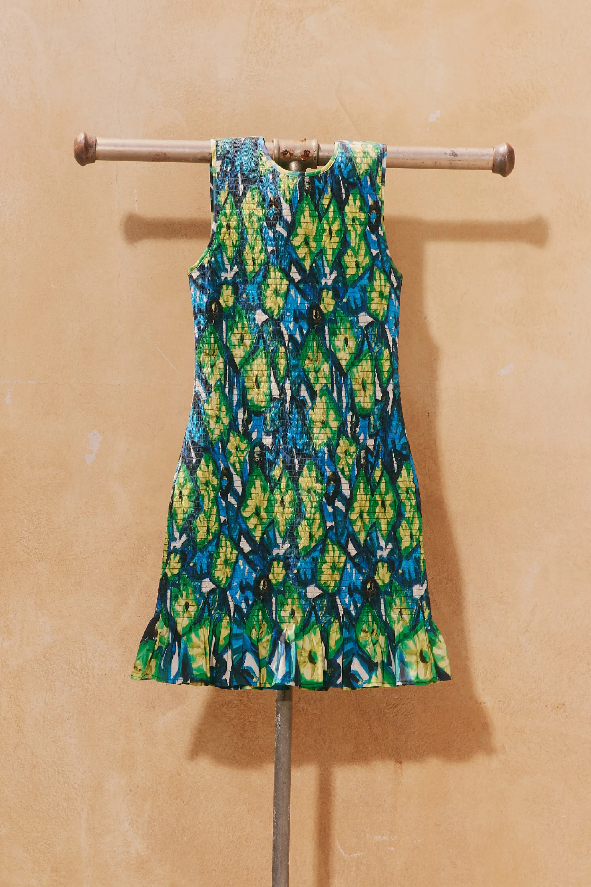 Belle Smocked Mini Dress in Abstract Floral sold by Simon Miller