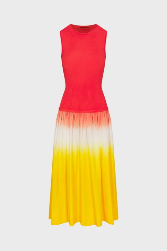 Novo Knit Combo Dress in Sunset Dip Dye sold by Simon Miller