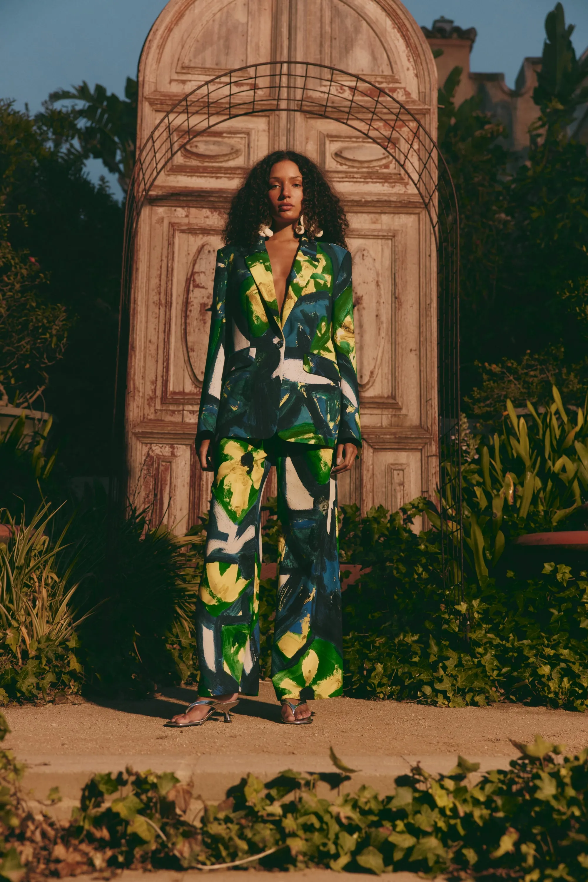 Bloo Crepe Pant in Large Abstract Floral sold by Simon Miller product image thumbnail 5