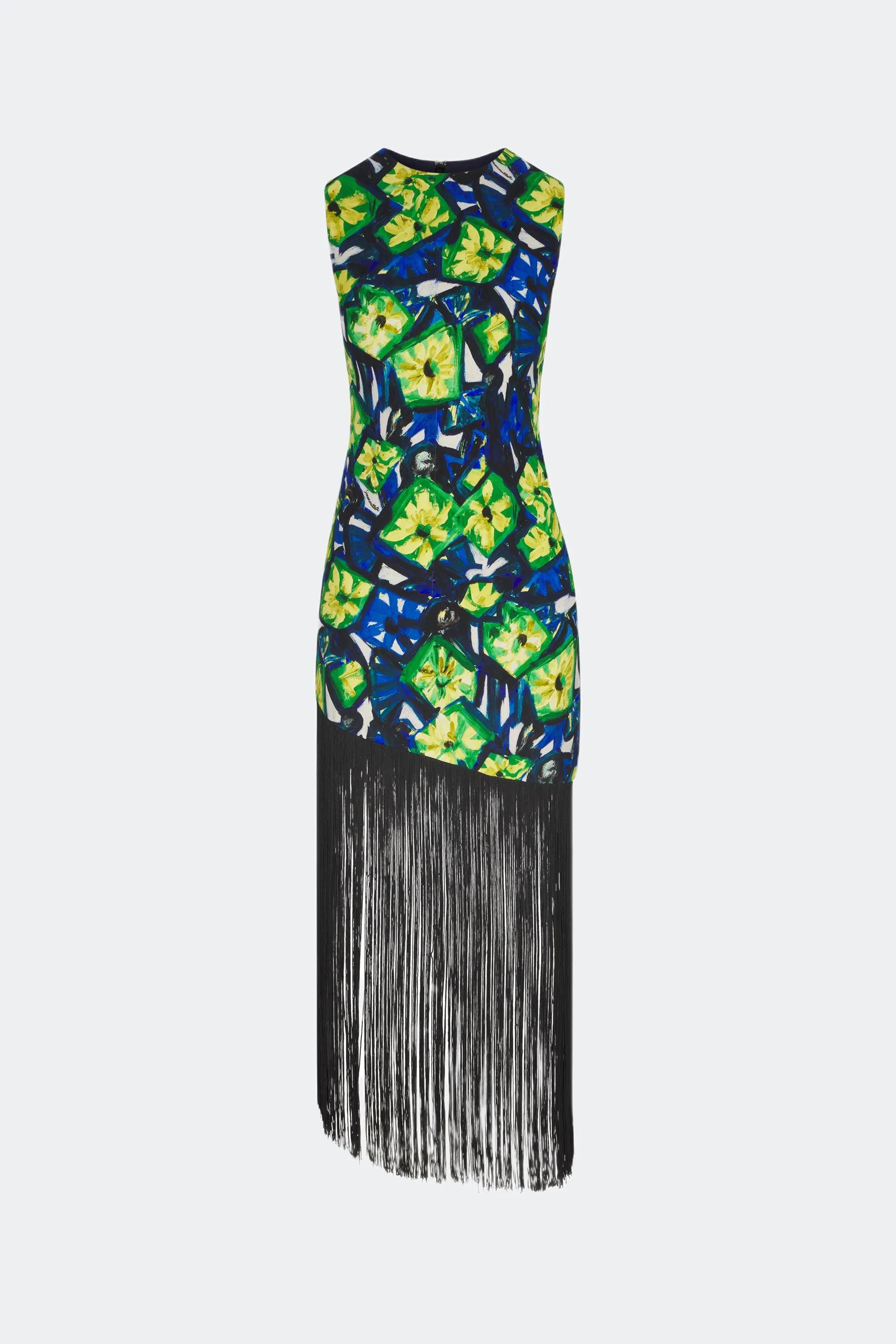 Casablanca Fringe Dress in Small Abstract Floral sold by Simon Miller