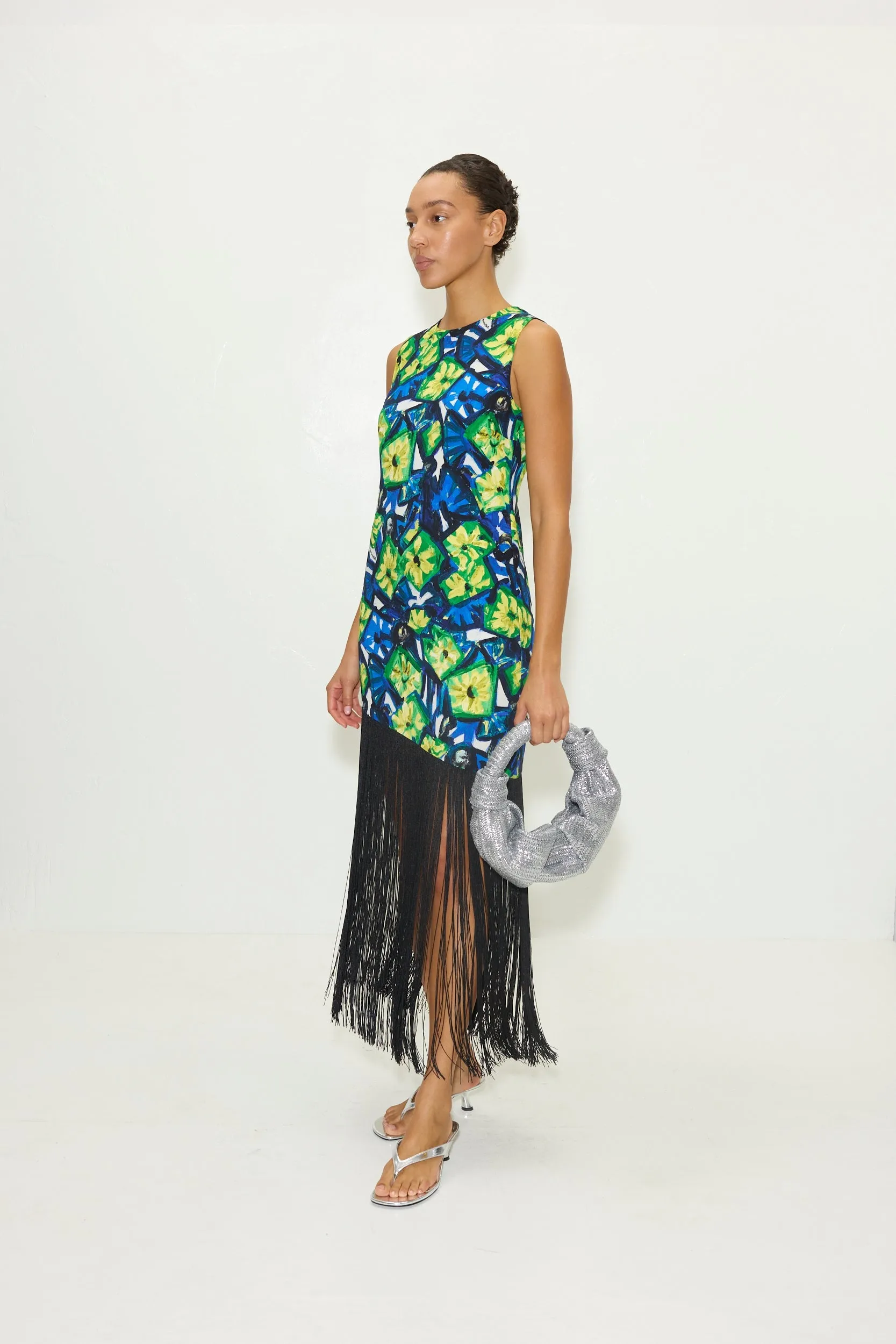 Casablanca Fringe Dress in Small Abstract Floral sold by Simon Miller product image thumbnail 3